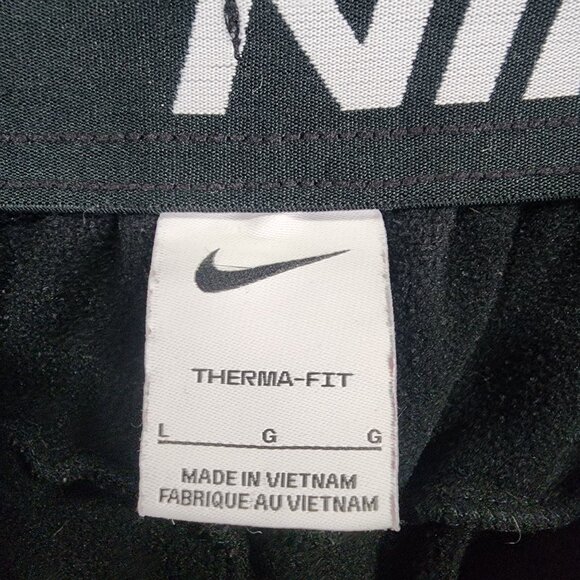 Mens Black Nike Therma-Fit Jogger Sweatpants Fleece Hi Rise Size L - Picture 7 of 13